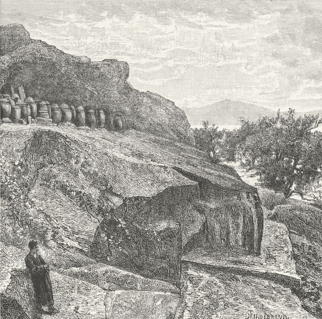 CHINA. Terrace funeral urns Xiamen c1885 old antique vintage print picture